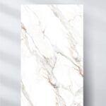 Calacatta White Marble UV Protected PVC Wall Panel - 4x9.5 ft, Fireproof & Waterproof (38 sq. ft)